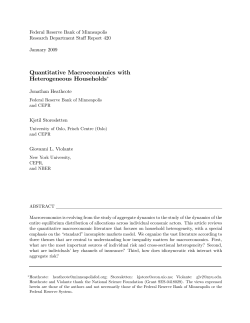 Quantative Macroeconomics with Heterogeneous Households