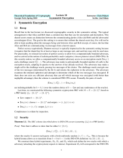 1 Symmetric Encryption - Georgia Tech College of Computing