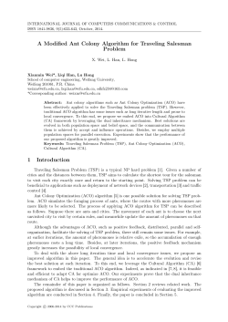 A Modified Ant Colony Algorithm for Traveling Salesman Problem 1