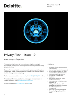 Privacy Flash &ndash; Issue 19