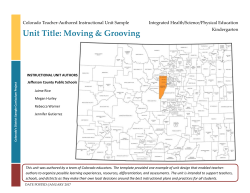 Moving and Grooving - Colorado Department of Education