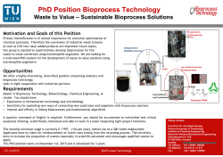 PhD Position Bioprocess Technology - TU Wien
