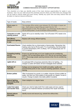 This checklist is to help you identify some of the more