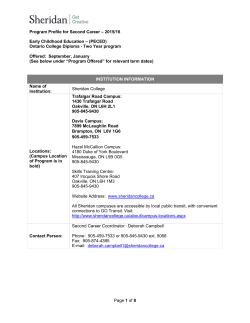 Program Profile for Second Career &ndash; 2015/16 Early Childhood