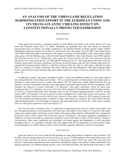 an analysis of the video game regulation harmonization effort in the
