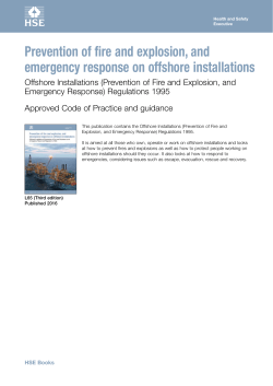 Prevention of Fire and Explosion, and Emergency Response