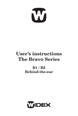 User`s instructions The Bravo Series
