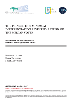 The Principle of Minimum Differentiation Revisited - Gredeg