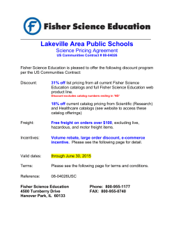 Science Pricing Agreement - Lakeville Area Public Schools