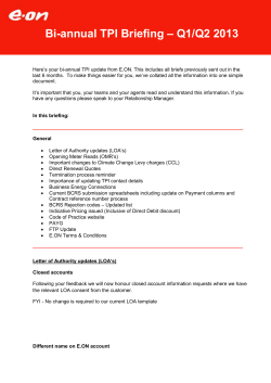 Bi-annual TPI Briefing &ndash; Q1/Q2 2013