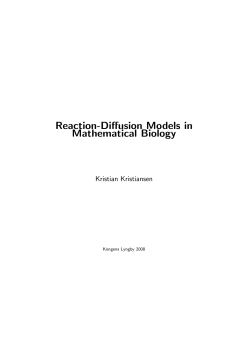 Reaction-Diffusion Models in Mathematical Biology