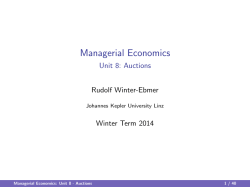 Managerial Economics - Unit 8: Auctions