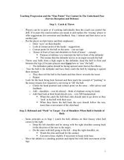 2.Teaching the fine points in the underhand pass