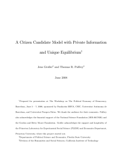 A Citizen Candidate Model with Private Information and Unique