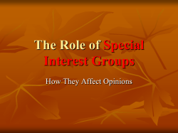 The Role of Special Interest Groups