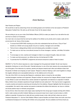 Child Welfare - Prestwich Marauders FC