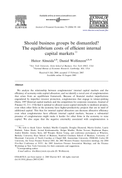 Should business groups be dismantled? The equilibrium costs of