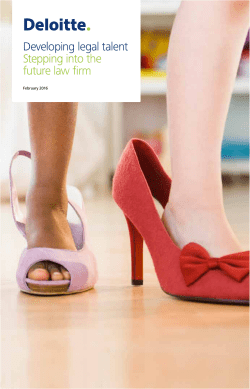 Developing legal talent Stepping into the future law firm