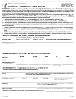 Adverse Event Expedited Report &ndash; Single Agent v4.0