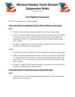 Missouri Hockey Youth Division Suspension Rules