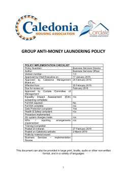 Money Laundering Policy - Caledonia Housing Association