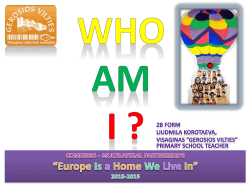 2B Lesson Who am I analysis - Visagino "Gerosios vilties"