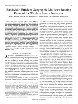 Bandwidth-Efficient Geographic Multicast Routing Protocol for