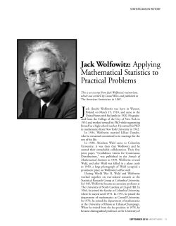 Jack Wolfowitz: Applying Mathematical statistics to Practical Problems