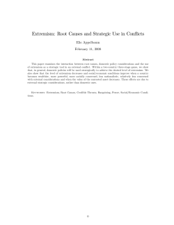 Extremism: Root Causes and Strategic Use in Conflicts