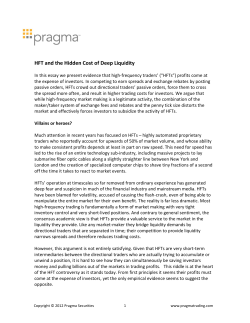 HFT and the Hidden Cost of Deep Liquidity