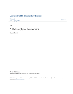 A Philosophy of Economics - UST Research Online