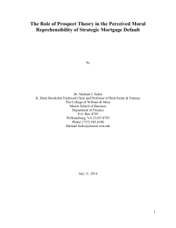 The Role of Prospect Theory in the Perceived Moral