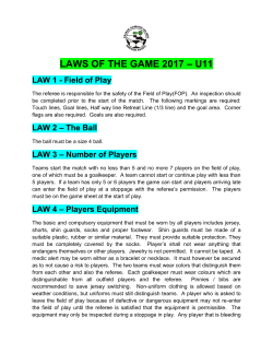 LAWS OF THE GAME 2017 &ndash; U11