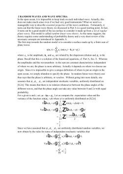 2 RANDOM WAVES AND WAVE SPECTRA