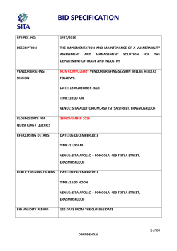 Bid Specification Template