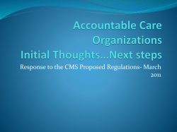 Accountable Care Organizations Initial