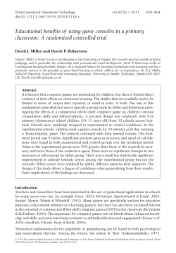Educational benefits of using game consoles in a primary classroom
