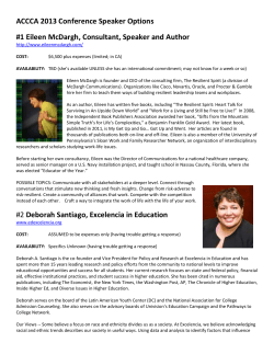 ACCCA 2013 Conference Speaker Options