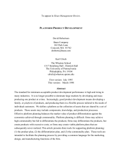 Platform Product Development - Operations, Information and