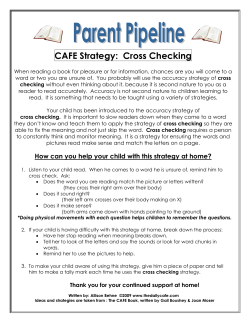 CAFE Strategy: Cross Checking