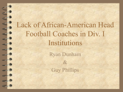 Lack of African-American Head Football Coaches