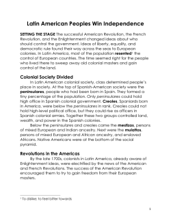 Mexico Ends Spanish Rule - Franklin Township Board of Education