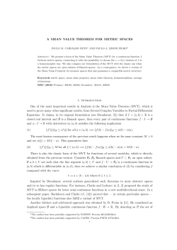 A MEAN VALUE THEOREM FOR METRIC SPACES 1 - DM