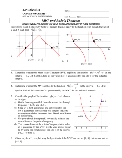 AP Calculus MVT and Rolle`s Theorem