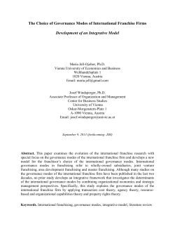 2.5 International Franchise Governance Modes