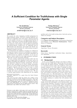 A Sufficient Condition for Truthfulness with Single Parameter Agents
