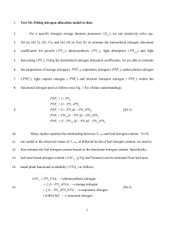 Text S4: Fitting nitrogen allocation model to data For a specific