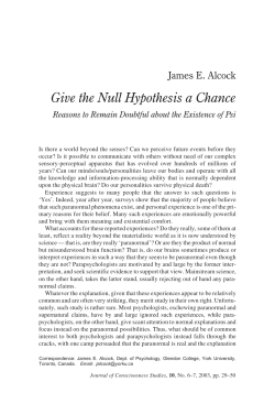 Give the Null Hypothesis a Chance