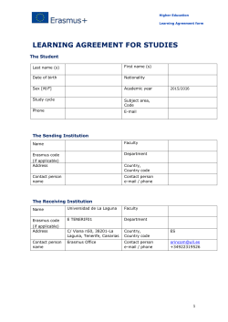 learning agreement for studies