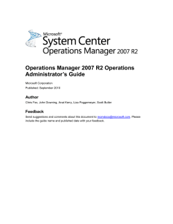 Operations Manager 2007 R2 Operations